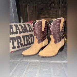 Tecovas Jolene Almond & Wine Bovine Cowboy Boots